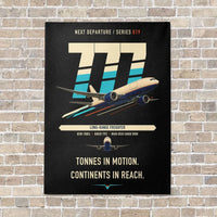 Thumbnail for Boeing 777F vertical canvas print - no frame - black background