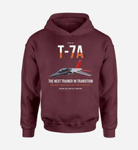 Thumbnail for T-7A Red Hawk design on dark red double-side hoodie, single-side print
