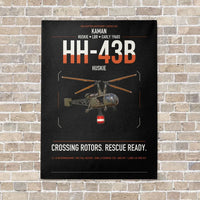 Thumbnail for Kaman HH-43B Huskie vertical canvas print - no frame - black background