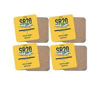 Thumbnail for Cirrus SR20 design on yellow 4 pieces set coaster