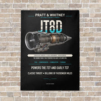 Thumbnail for JT8D vertical canvas print - no frame - black background