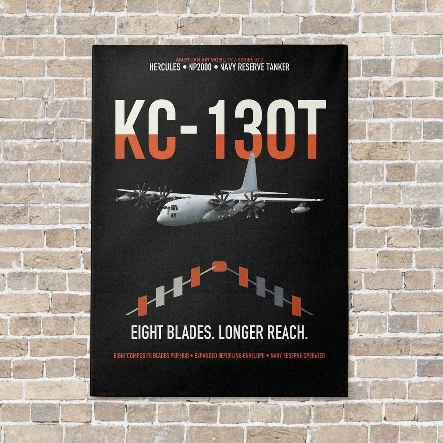 KC-130T NP2000 vertical canvas print - no frame - black background