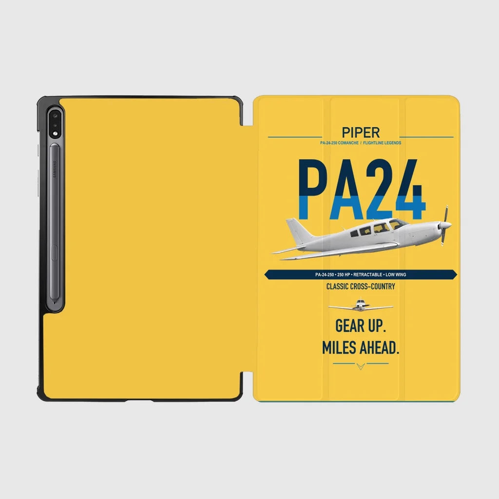 Piper PA-24-250 Comanche 250 design on yellow samsung tablet tablet case