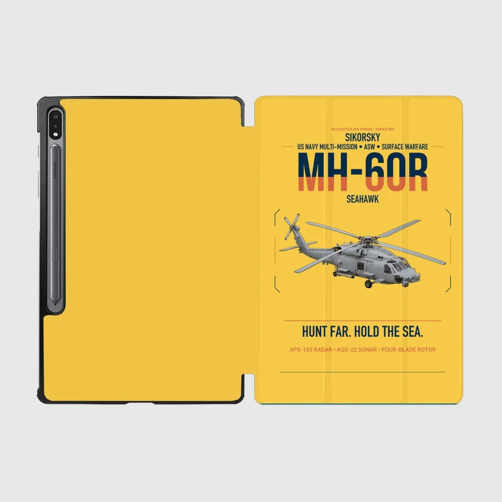 Sikorsky MH-60R Seahawk design on yellow samsung tablet tablet case