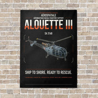 Thumbnail for Aérospatiale SA 316B Alouette III vertical canvas print - no frame - black background