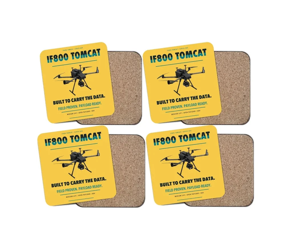 Inspired Flight IF800 Tomcat design on yellow 4 pieces set coaster