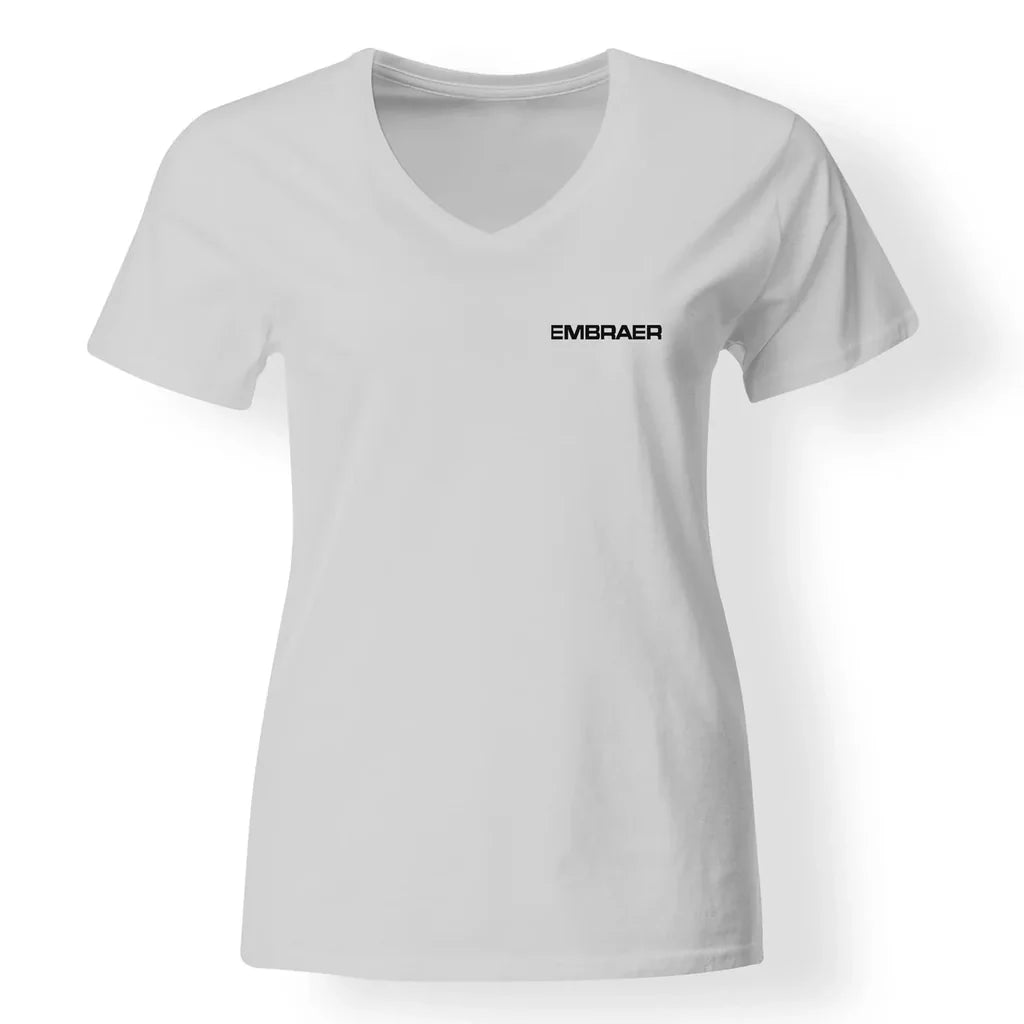 Embraer & Text Designed Designed V-Neck T-Shirts - view 19