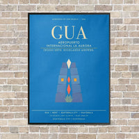 Thumbnail for Aeropuerto Internacional La Aurora GUA - Canvas Framed - Turquoise