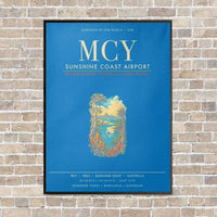 Thumbnail for Sunshine Coast Airport MCY - Canvas Framed - Turquoise