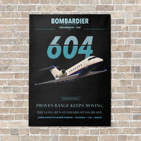Thumbnail for Bombardier Challenger 604 vertical canvas print - no frame - black background
