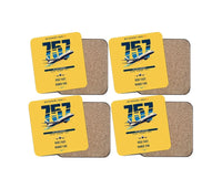 Thumbnail for Boeing 757-200 design on yellow 4 pieces set coaster