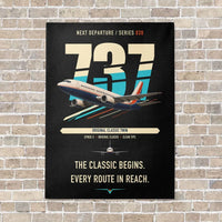 Thumbnail for Boeing 737-300 Classic vertical canvas print - no frame - black background