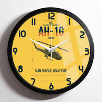 Thumbnail for Bell AH-1G Cobra design on yellow framed wall clock