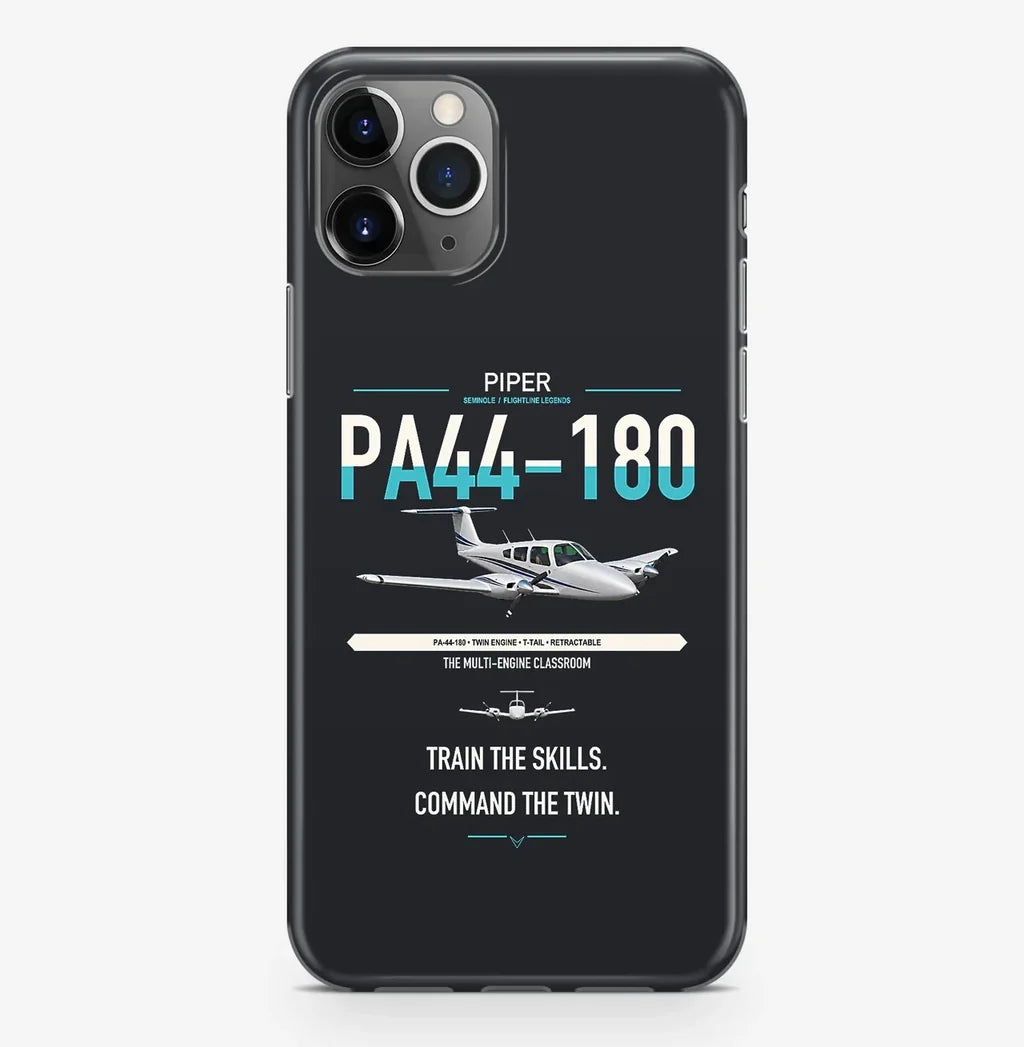 Piper PA-44-180 Seminole design on black magsafe iphone case, for iPhone Pro Max
