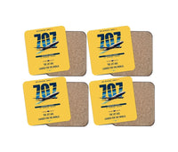 Thumbnail for Boeing 707-320C design on yellow 4 pieces set coaster