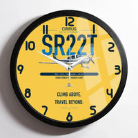 Thumbnail for Cirrus SR22T design on yellow framed wall clock