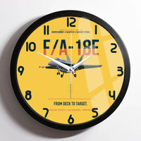 Thumbnail for F-A-18E Super Hornet Block III From Deck To Target design on yellow framed wall clock