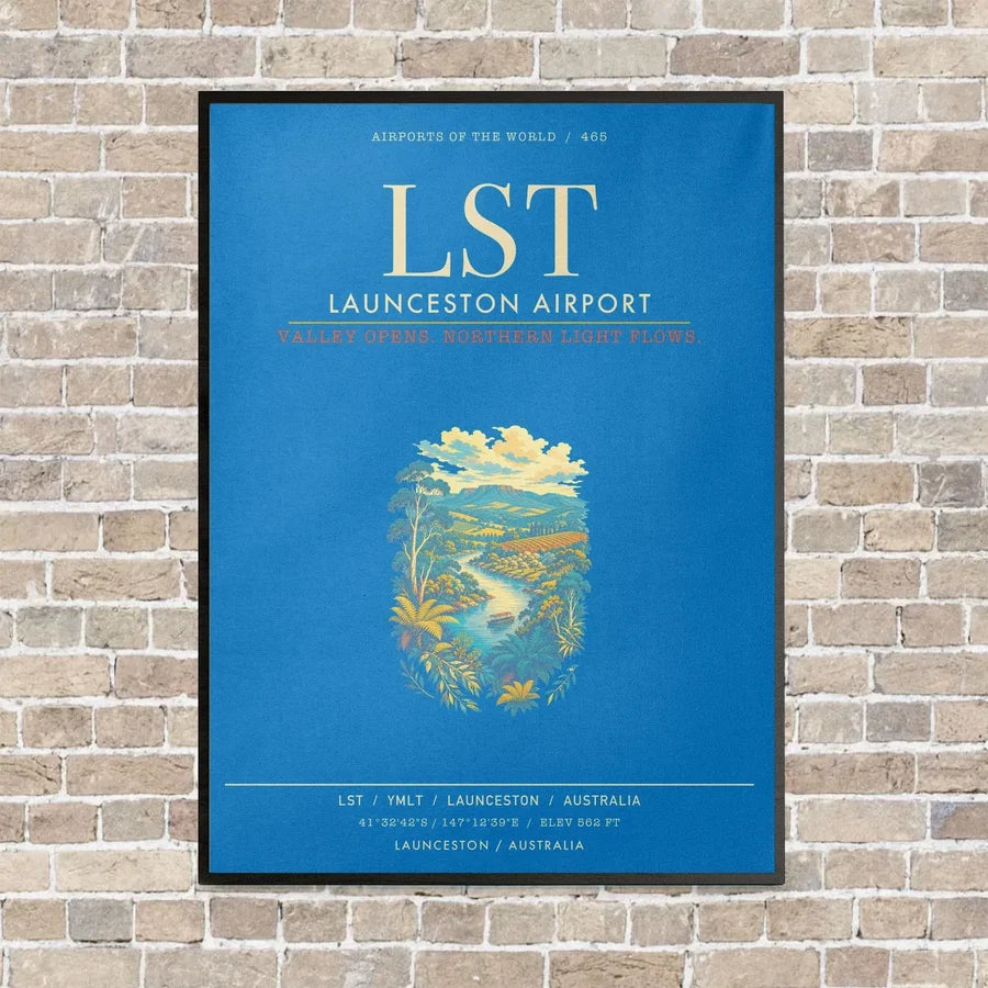 Launceston Airport LST - Canvas Framed - Turquoise