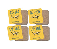 Thumbnail for OV-10A Bronco design on yellow 4 pieces set coaster