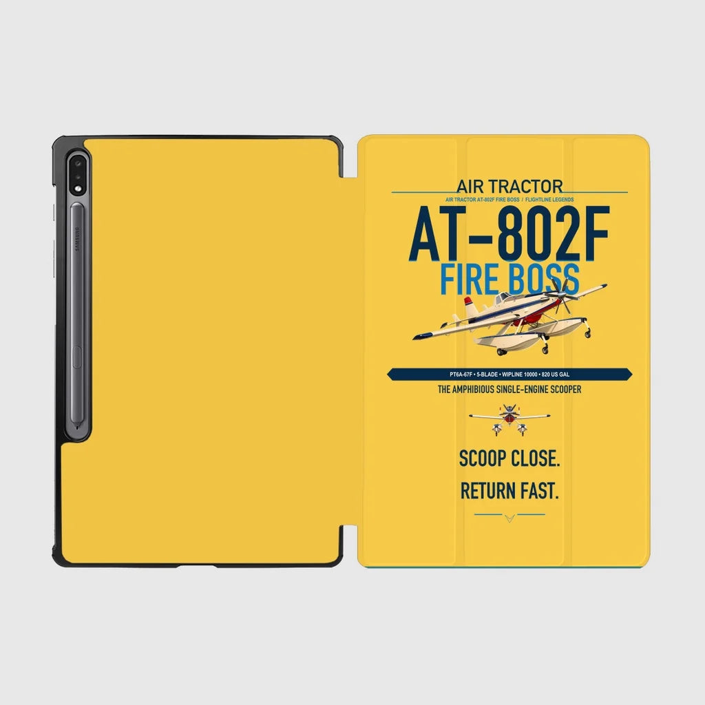Air Tractor AT-802F Fire Boss design on yellow samsung tablet tablet case
