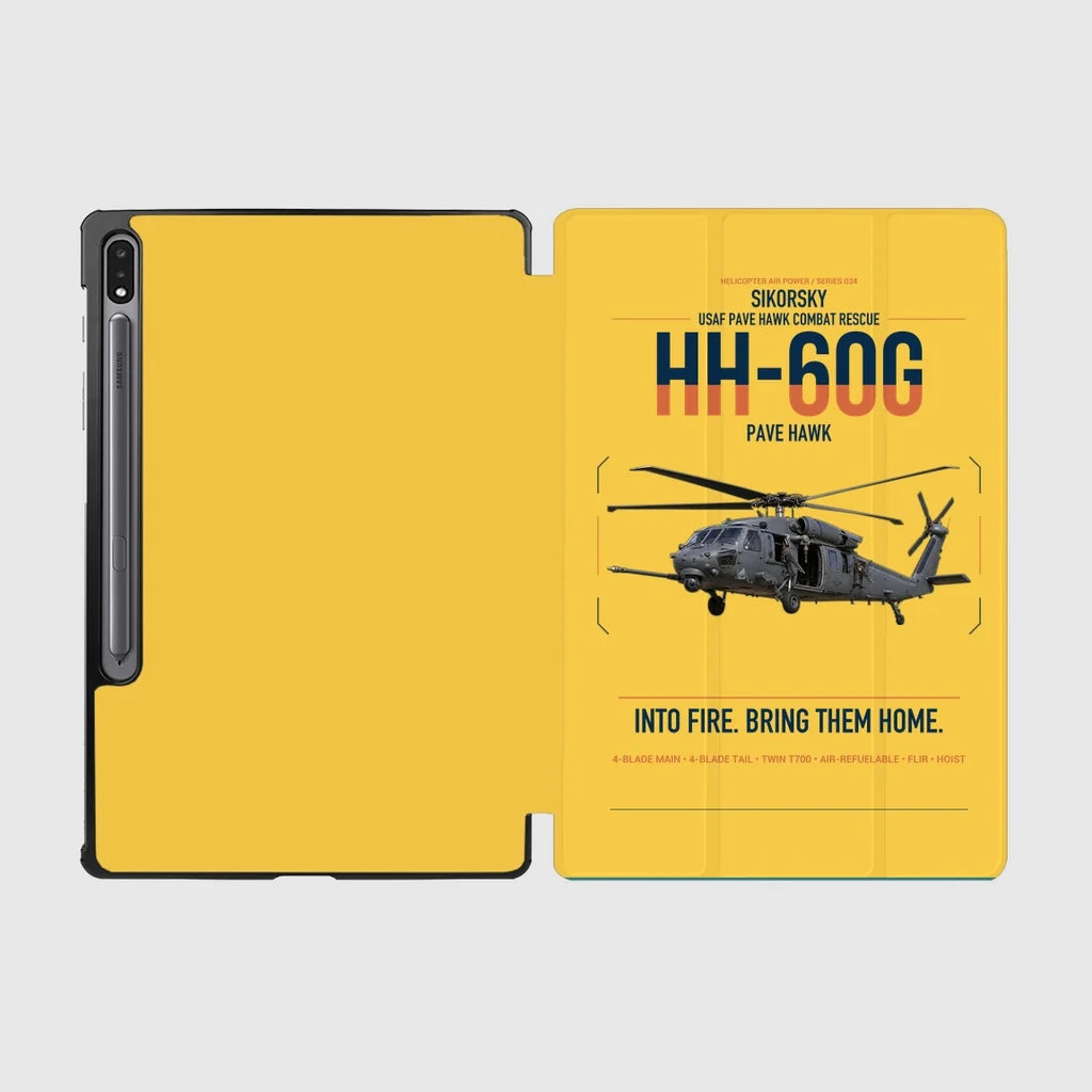 Sikorsky HH-60G Pave Hawk design on yellow samsung tablet tablet case
