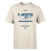 Thumbnail for Tecnam P-Mentor design on beige t-shirt, single-side print