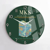 Thumbnail for Mekane Selam Airport MKS Wall-Clock No-Frame - Dark Green
