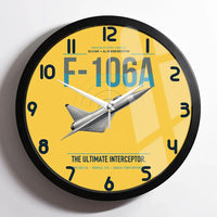 Thumbnail for F-106A Delta Dart design on yellow framed wall clock
