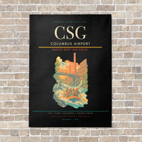 Thumbnail for Columbus Airport CSG vertical canvas print - no frame - black background