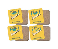 Thumbnail for F4D-1 Skyray design on yellow 4 pieces set coaster