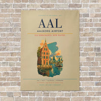 Thumbnail for Aalborg Airport AAL - Canvas No Frame - Beige