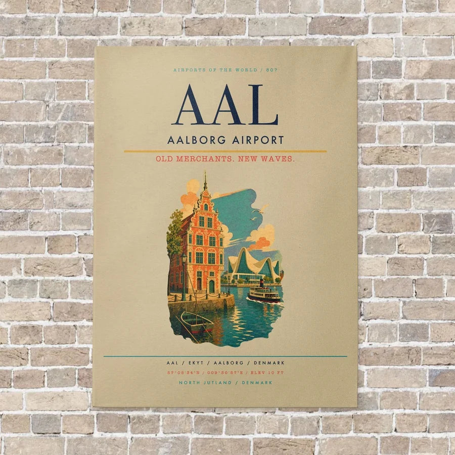 Aalborg Airport AAL - Canvas No Frame - Beige