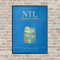 Thumbnail for Newcastle Airport NTL - Canvas Framed - Turquoise