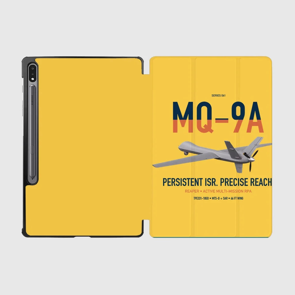 MQ-9A Reaper design on yellow samsung tablet tablet case