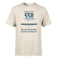 Thumbnail for Cessna Citation 550 - Citation II design on beige double-side t-shirt, single-side print