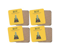 Thumbnail for Rotorua Regional Airport (ROT) design on yellow 4 pieces set coaster