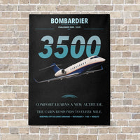 Thumbnail for Bombardier Challenger 3500 vertical canvas print - no frame - black background
