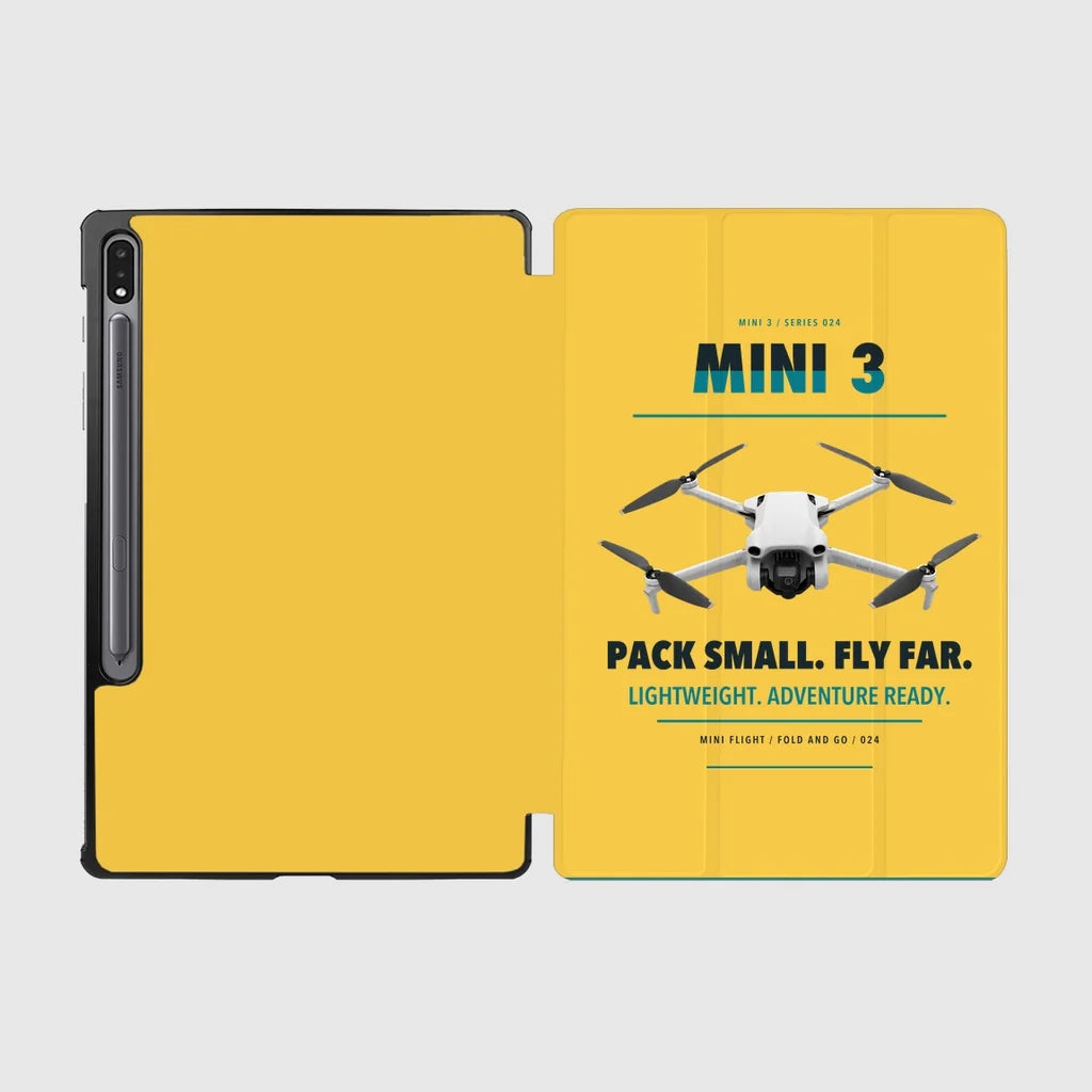 DJI Mini 3 design on yellow samsung tablet tablet case