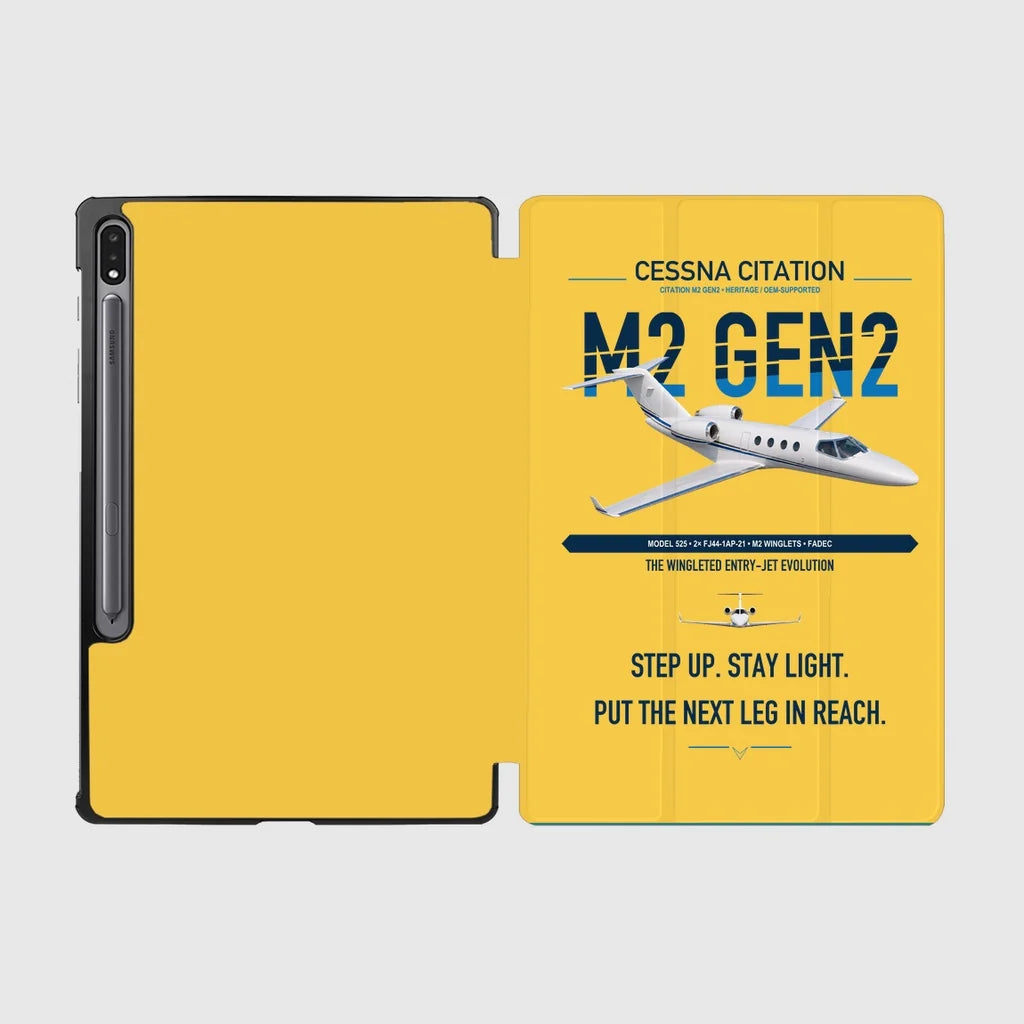 Cessna Citation M2 Gen2 design on yellow samsung tablet tablet case