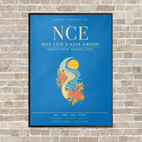 Thumbnail for Nice Cote dAzur Airport NCE - Canvas Framed - Turquoise
