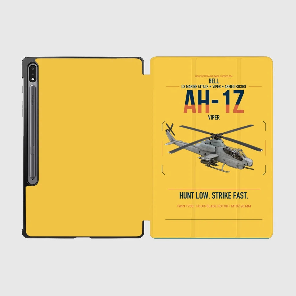 Bell AH-1Z Viper design on yellow samsung tablet tablet case