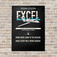 Thumbnail for Cessna Citation Excel vertical canvas print - no frame - black background