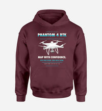 Thumbnail for DJI Phantom 4 RTK design on dark red hoodie single side