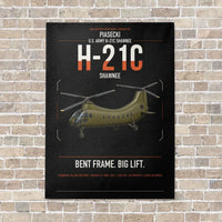 Thumbnail for Piasecki H-21C Shawnee vertical canvas print - no frame - black background
