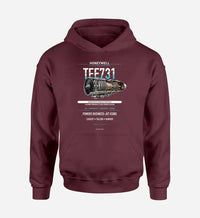 Thumbnail for TFE731 design on dark red hoodie single side