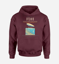 Thumbnail for Bodensee-Airport Friedrichshafen (FDH) design on dark red hoodie single-side print