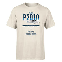 Thumbnail for Tecnam P2010 design on beige t-shirt, single-side print