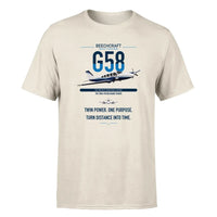 Thumbnail for Beechcraft Baron G58 design on beige t-shirt, single-side print