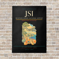 Thumbnail for Skiathos Island National Airport JSI vertical canvas print - no frame - black background