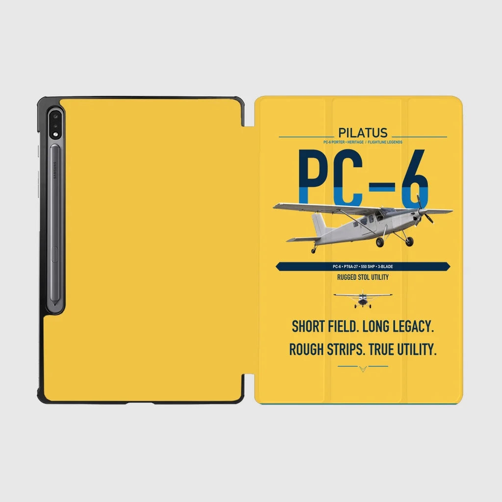 Pilatus PC-6 Porter design on yellow samsung tablet tablet case